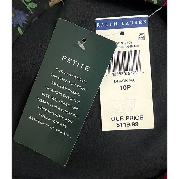 Ralph Lauren Petite Floral Sleeveless V-Neck Flowy Midi Dress 10 Whimsical - Picture 11 of 11